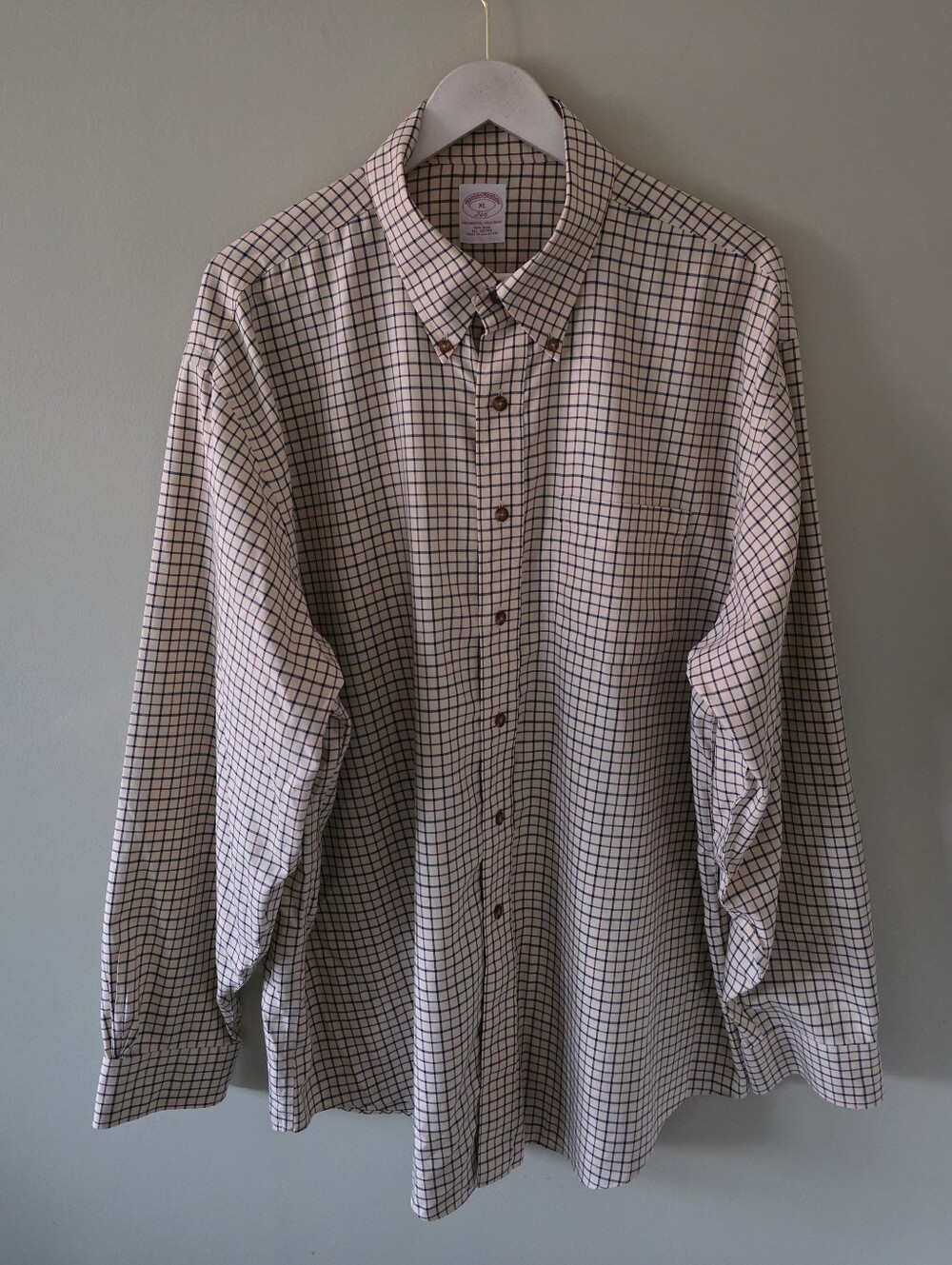 NWOT Brooks Brothers 346 XL Non Iron Checkered Dress Shirt Heritage Old Money